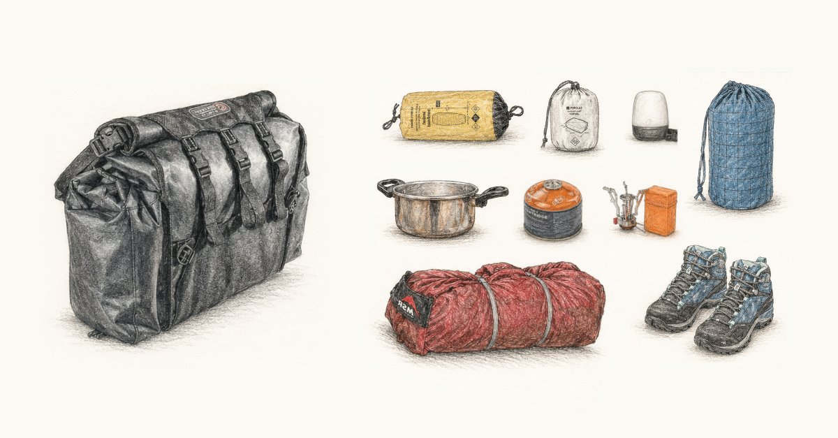 Material para acampar viaje en moto